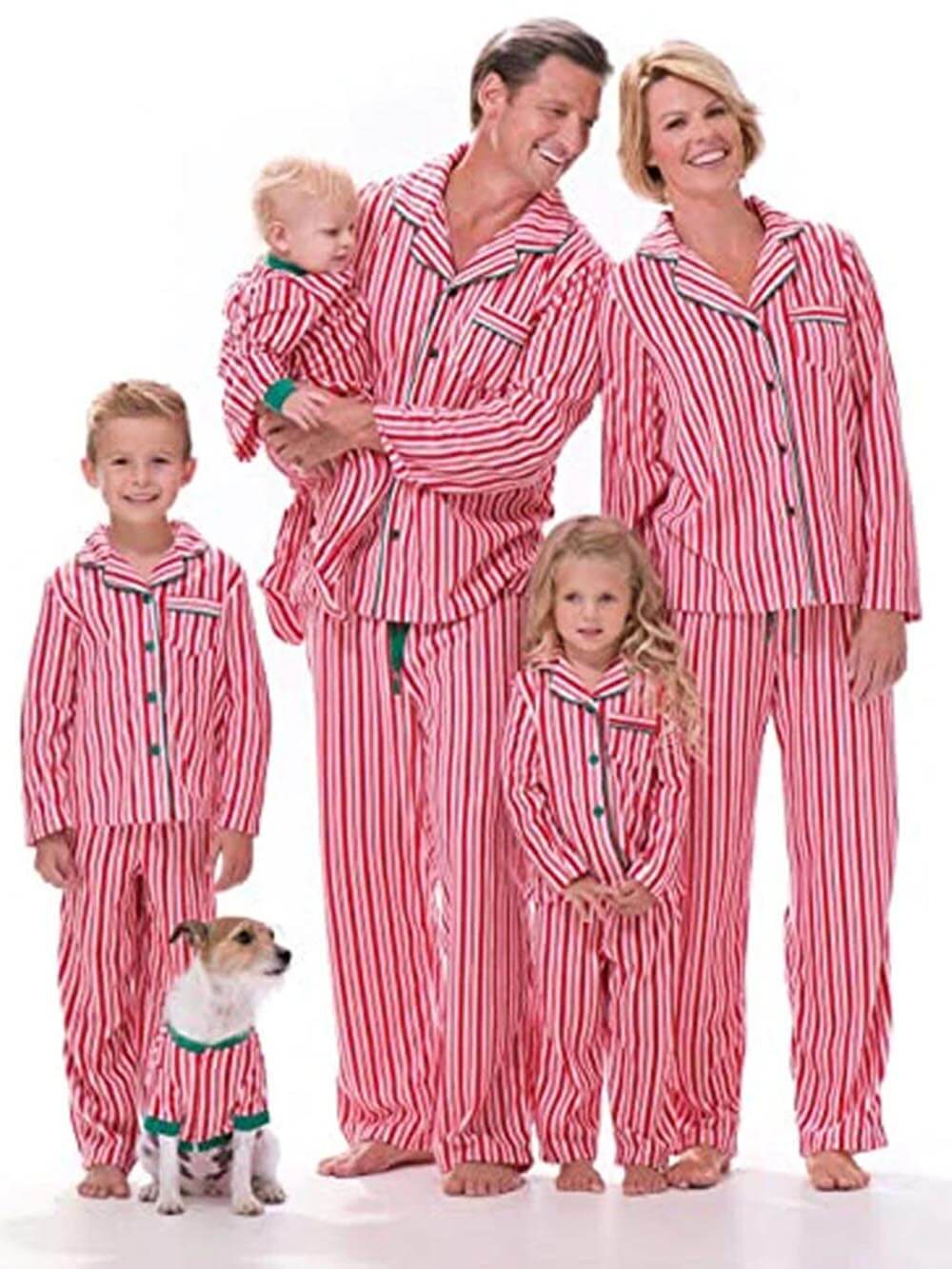 Christmas Striped Print Parent Child Pajama Set