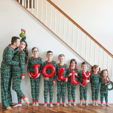 Green Christmas Tree Patterned Family Matching Pajamas Sets