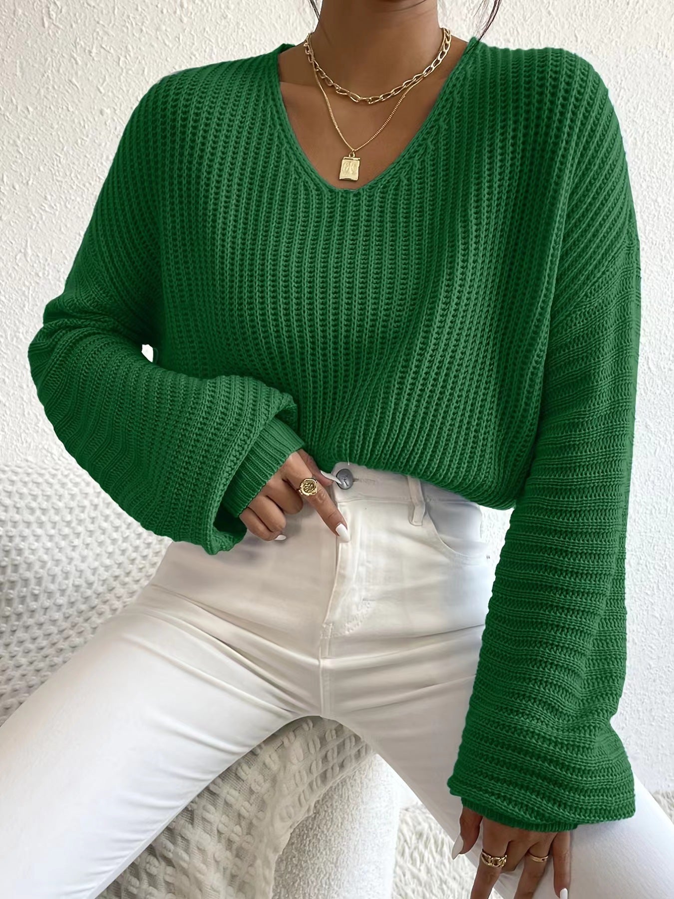 V-Neck Lightweight Sweater - Perfect for Layering and Everyday Comfort